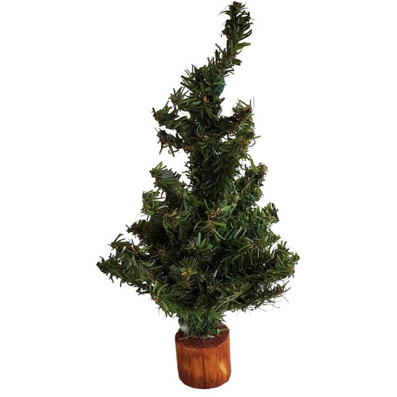 Lot of 5 Christmas Village Spruce Hemlock Trees Posable Bendable Wood Base - Picture 6 of 13